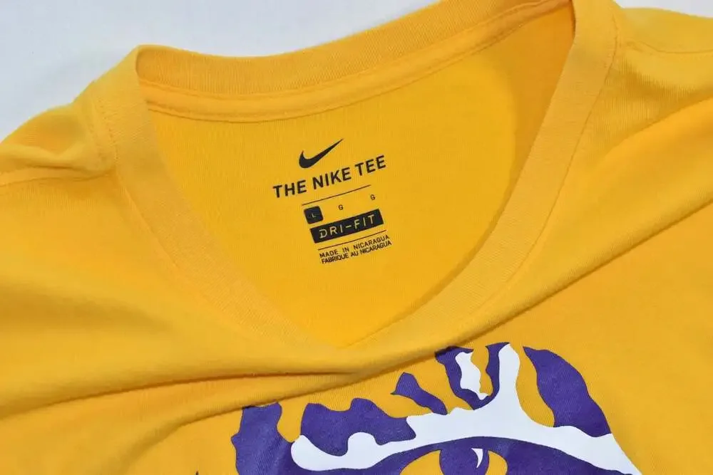 Nike LSU Tigers Dri-FIT Long Sleeve Gold T-Shirt Size L (1041)